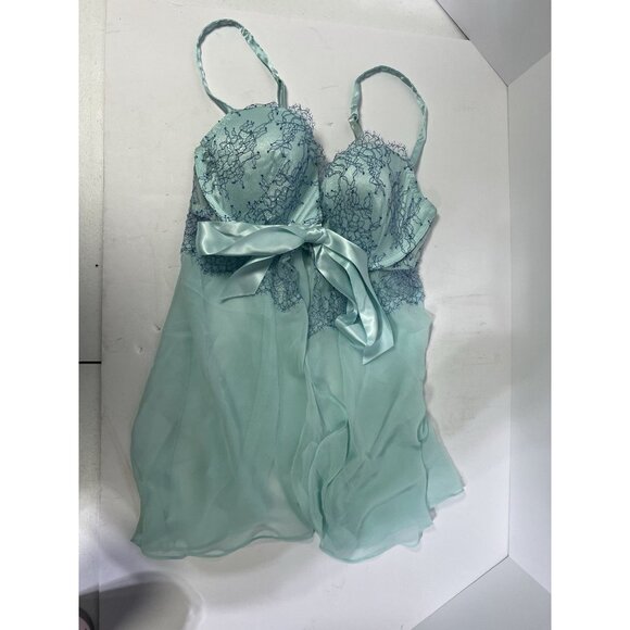 Victoria’s Secret Embroidered Lace Babydoll Nighty Teddy Lingerie Gown 34D - Picture 4 of 5